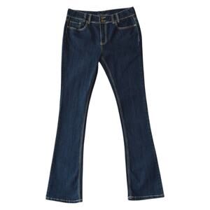 Y2K Long Elegant Legs Bootcut Jeans Size 12 Tall – Dark Wash Stretch Denim